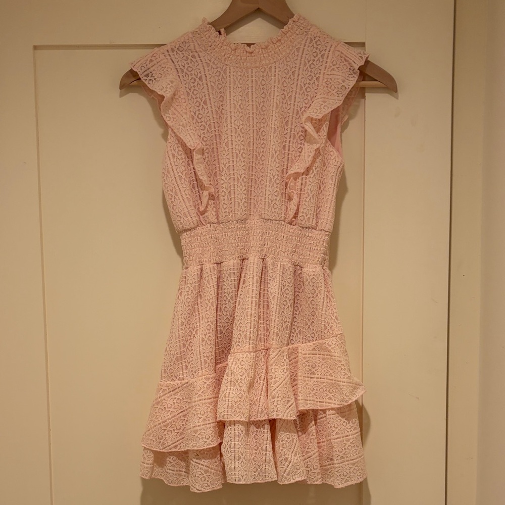 Charming Pink Lace Girls Dress